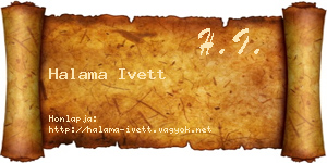 Halama Ivett névjegykártya